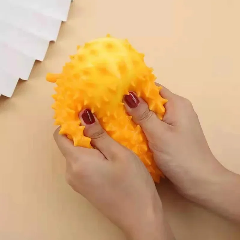 Squishy Durian Toy Stress Balls Squeeze Toys Dehnbare Fake Fruit Stress Relief Squeeze Ball Squishy Fidget Toy für Erwachsene Kinder