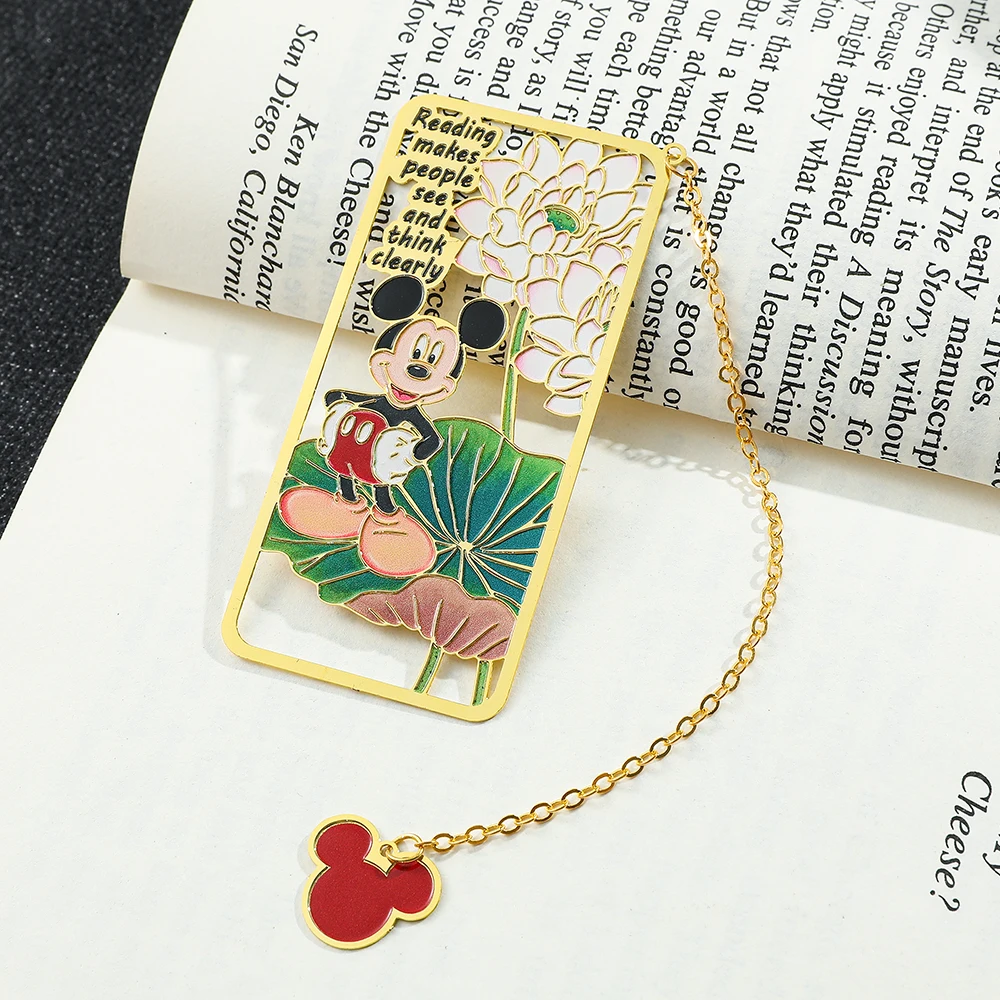 Imagem -04 - Disney Metal Botânico Bookmarks Novidade Mickey Minnie Bookmarks For Fans Collectible Gifts For Book Lovers Reading Markers