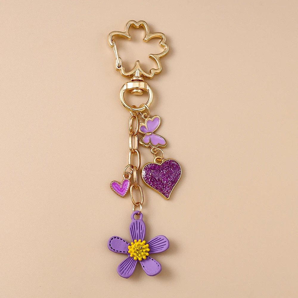 Aihua Y2K Schlüsselanhänger, modisch, niedlich, Liebesherzen, Schmetterling, Blume, Schlüsselanhänger, Ringe für Damen und Herren, Tasche, Rucksack, Hosen, Kette, Schmuck, Geschenke – Detail 10
