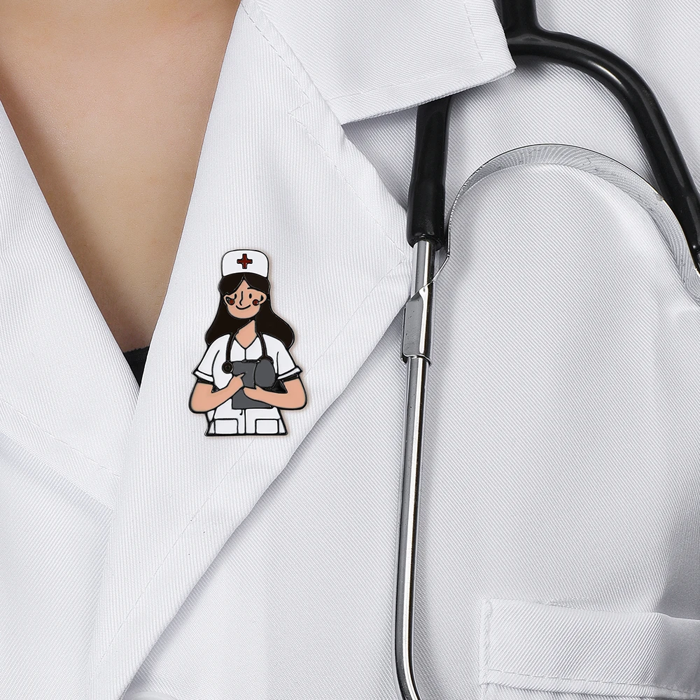 Hanreshe Lovely Nurse Doctor Pin Medical Brooch Jewelry Backpack Lapel Cartoon Badge for Nursing Student Gifts