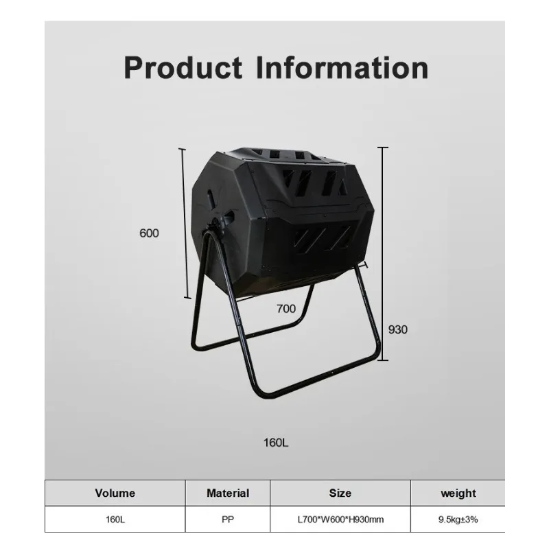 

Ящик для ферментации сада на открытом воздухе, органическое удобрение, ведро для мусора, лиственное ведро для компоста, ящик для компоста, садовое ведро для перекидывания