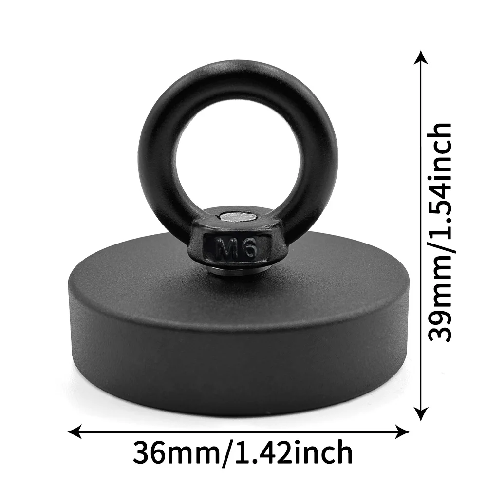 D16~D42mm Hochleistungs-Neodym-Angelhaken N52 Superstarker Seltenerd-Magnet mit Senkbohrung und Öse für Bergungsarbeiten