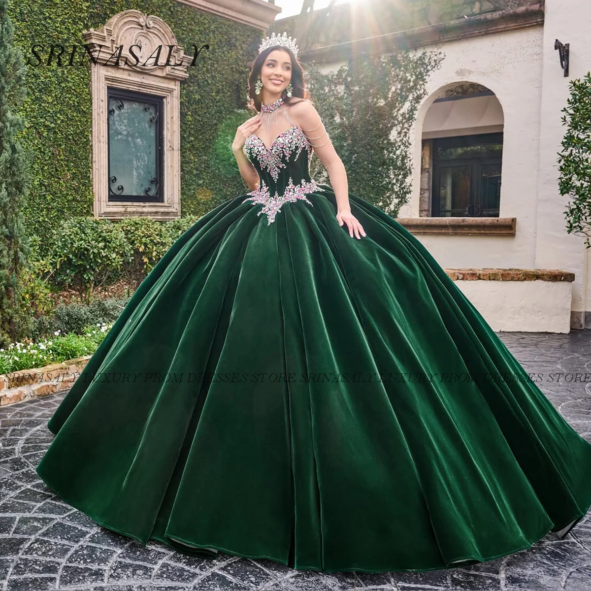 맞춤형 멕시코 킨세아녜라 드레스 볼 가운 3D 플라워 아플리케 비즈 케이프 코르셋 스위트 16 오프숄더 베스티도스 데 15 아뇨스