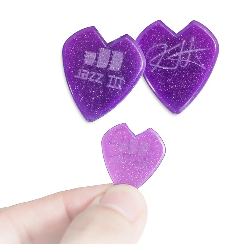 Dunlop Gitaarplectrums KIRK HAMMETT JAZZ III Pick Purple Sparkle 1.38 mm, originele gitaaraccessoires uit de VS