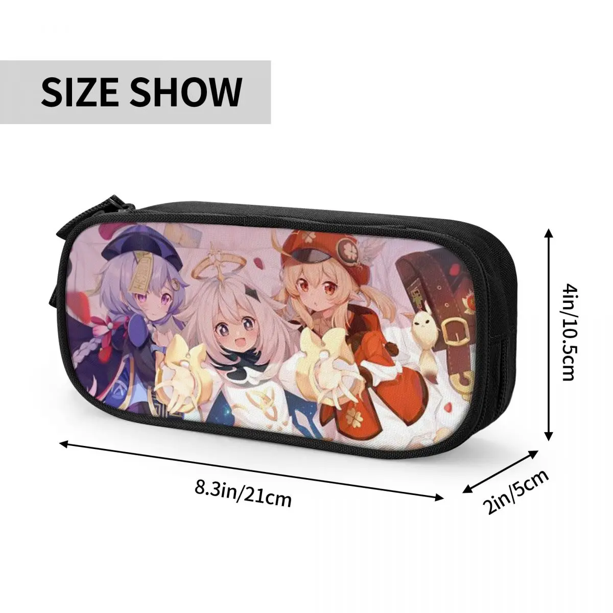 Genshin Impact Qiqi Paimon Klee Kotak Pensil Menyenangkan Acg Anime Tas Kotak Pena Siswa Penyimpanan Besar Kotak Pensil Hadiah Sekolah Siswa