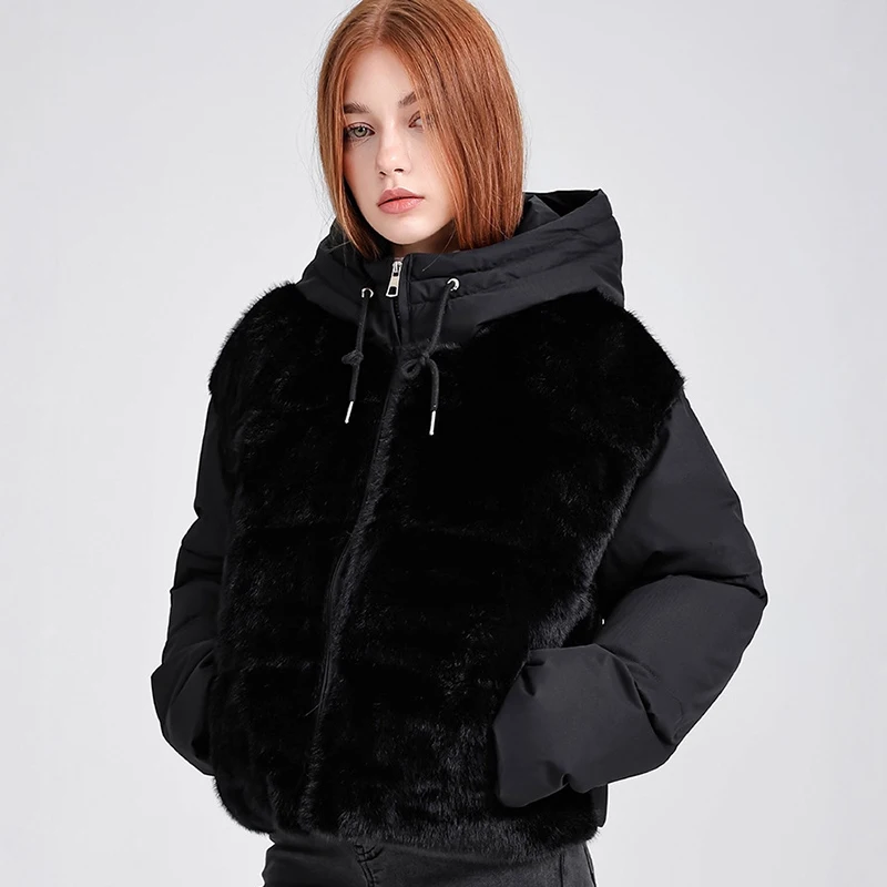 2025 nouvelle veste d'hiver pour femmes à la mode à capuche épaissi chaud coton manteaux couleur unie Simple classique vêtements d'extérieur pour femme