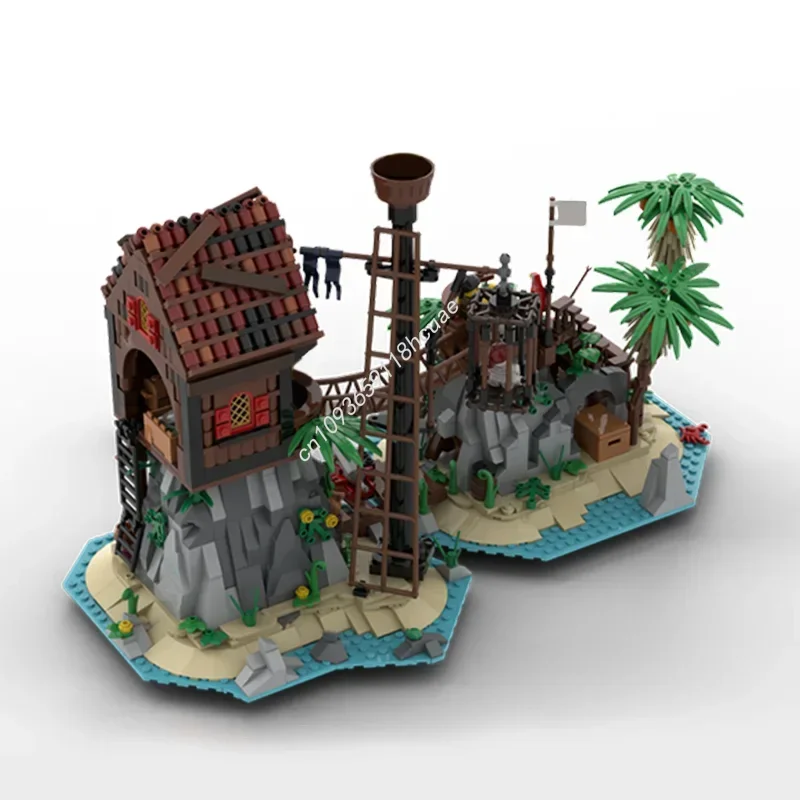 1383PCS Pirate 6270 Forbidden Island Remake Modular Model Moc Building Blocks Stacking Bricks Creative Toys Kid Gift Educational