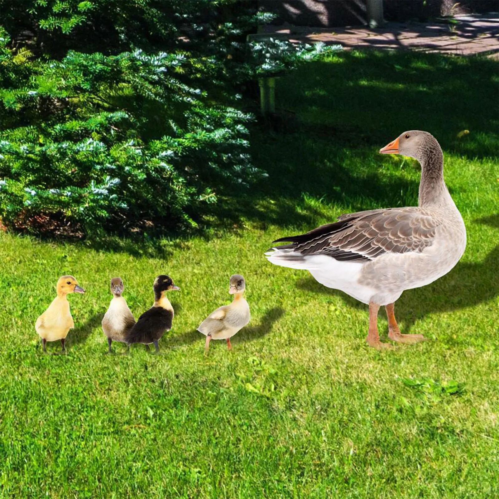 5pcs Duck Shape Acrylic Garden Stake All Year Round Simulation Stake for Lawn Yard Garden Pathway environmentally friendly