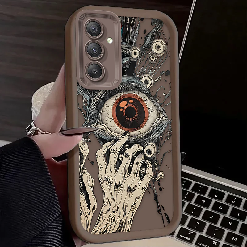 Evil Eye Phone Case for Samsung Galaxy S24 S23 S22 S21 Ultra Plus FE 5G A54 A34 A14 A73 A53 A33 Soft Silicone Back Cover Funda