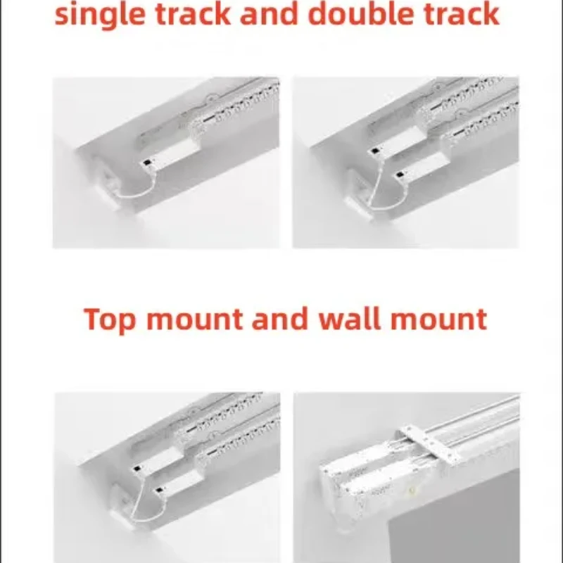 Tuya Smart Life Mini Curtain Motor Track set is suitable for inclined window eaves installation