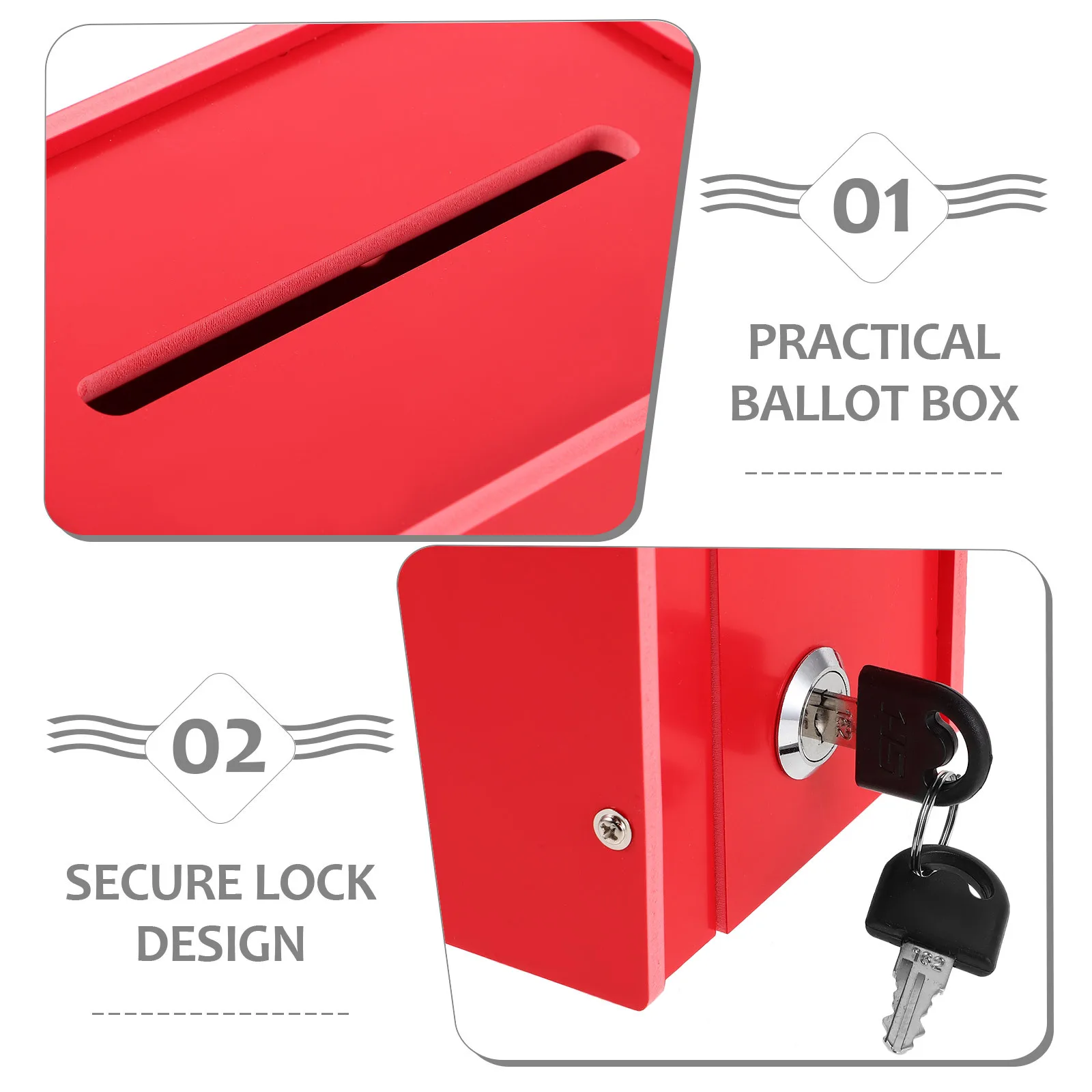 กล่องรับข้อเสนอแนะพร้อมกุญแจ กล่องพีวีซีสำหรับการให้ความคิดเห็น การลงคะแนน การบริจาค ใช้ในสำนักงาน โรงเรียน โบสถ์ ติดผนัง หรือวางตั้งพื้น