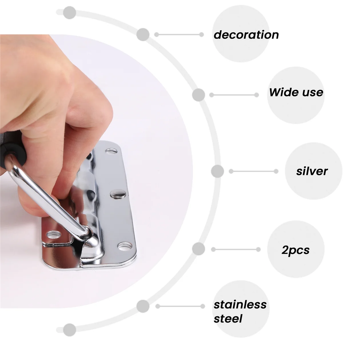 AT412Pcs 304 Uchwyt sprężynowy ze stali nierdzewnej Pudełko na narzędzia Aluminiowy uchwyt pudełkowy Uchwyt do aktywności Składany uchwyt przemysłowy