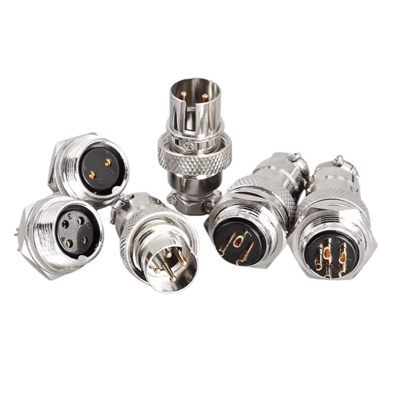 2PCS GX16 Male Female 2/3/4/5/6/7/8Pin Ibuw Metal Circular Aviation Connector Socket Plug Reverse/Rear Mounting