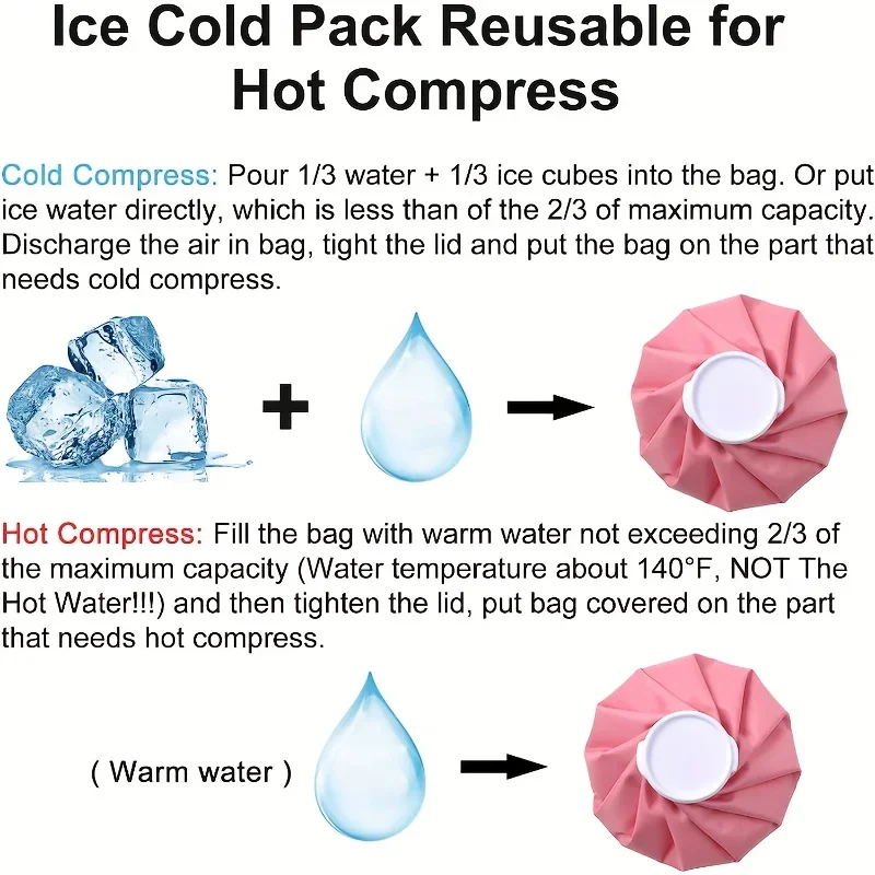 Reusable Hot & Cold Compress Bags (6/9/11 Inches) - Perfect For Ice Packs, Pain Relief, Sports Injuries, Muscle Soreness & More