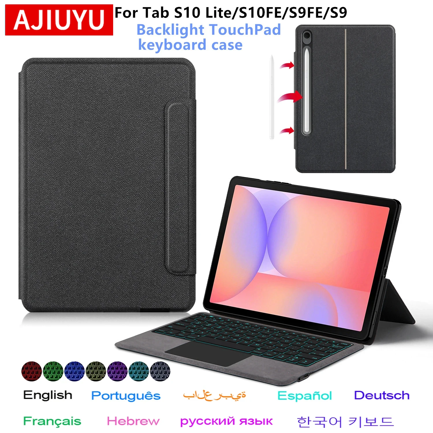 

Keyboard Case For Samsung Galaxy Tab S10 Lite 10.9" 2025 SM X400 X406B Smart Keyboard Cover For Galaxy Tab S9 FE / S10 FE Case