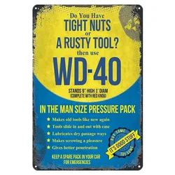 WD-40 Tin Sign Vintage Metal Sign Garage Signs Art Decor