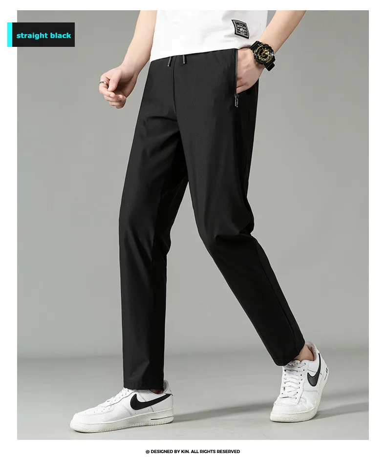 Xiaomi YOUPIN Men Ice Silk Quick-Drying Pants Summer Skin-Friendly Breathable Ice Cool Thin Casual Sports straight cropped Pants