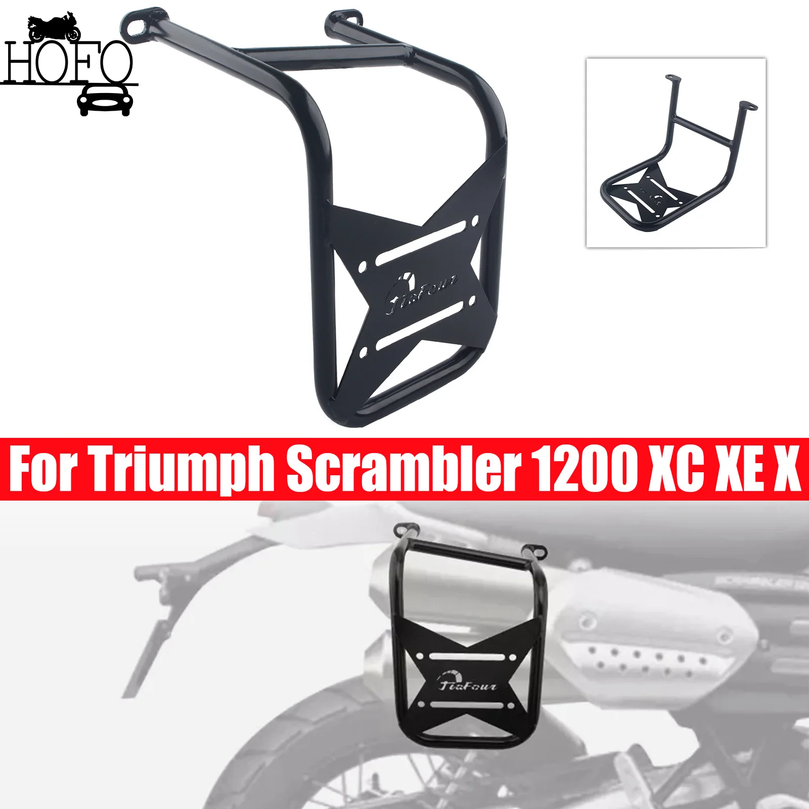 

For Triumph Scrambler 1200X Right Side Bag Bracket Side Trunk Bag Support Black