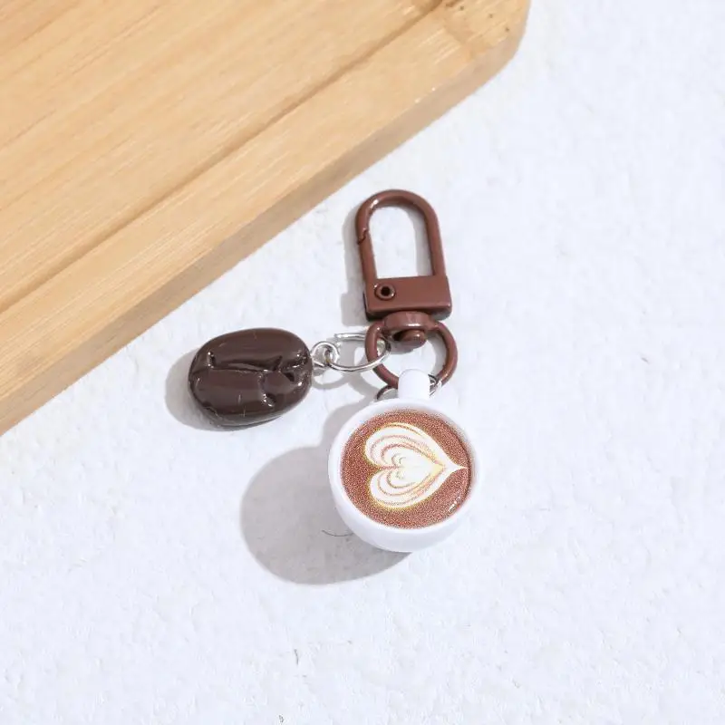Mini-Kaffeetassen-Schlüsselanhänger, kreatives Latte-Design, Kaffeebohnen-Anhänger, modischer Schmuck für Kaffeeliebhaber, Taschenornament – Detail 4