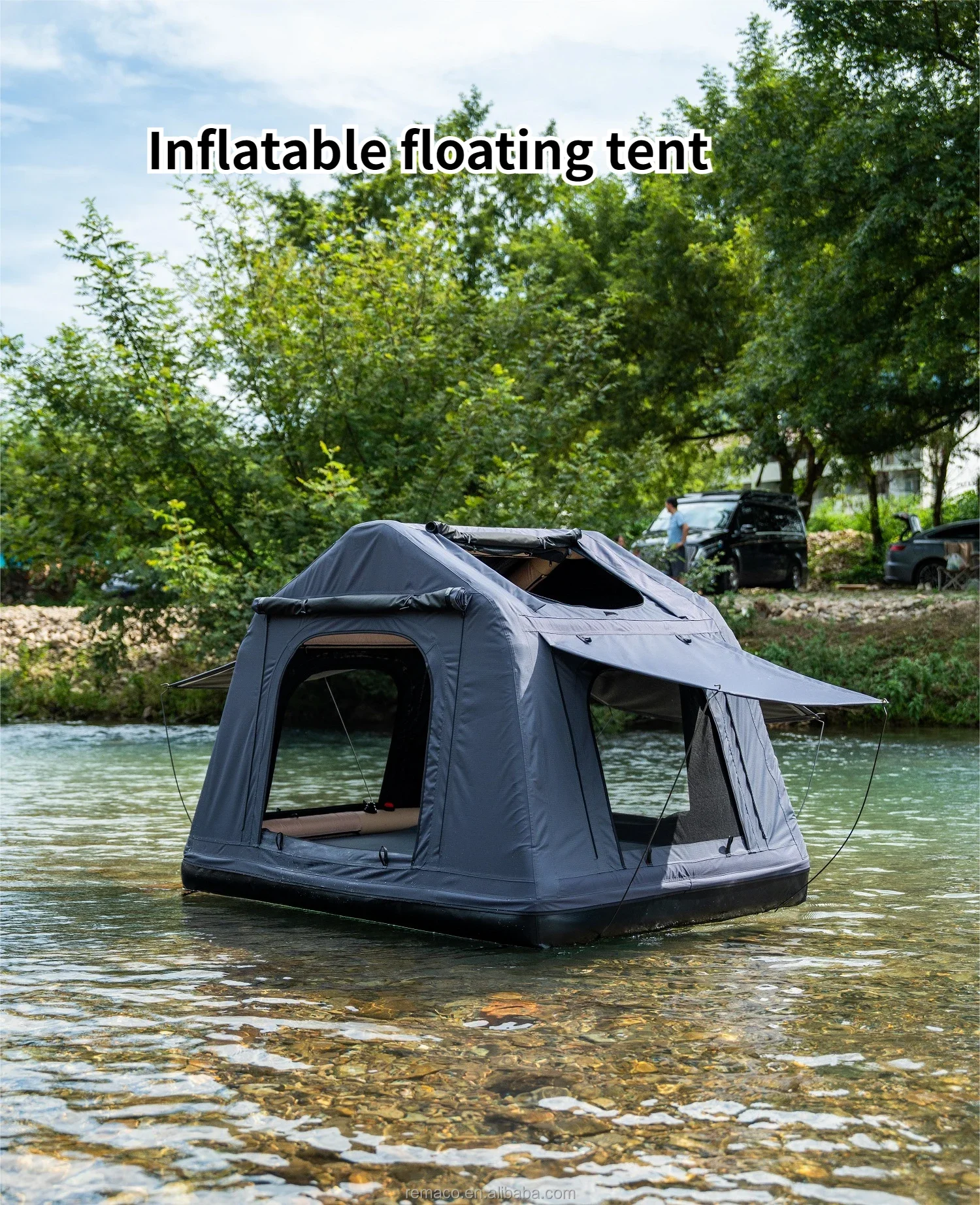 remaco outdoor camping new style inflatable floating tent large space air column inflatable car roof top tent