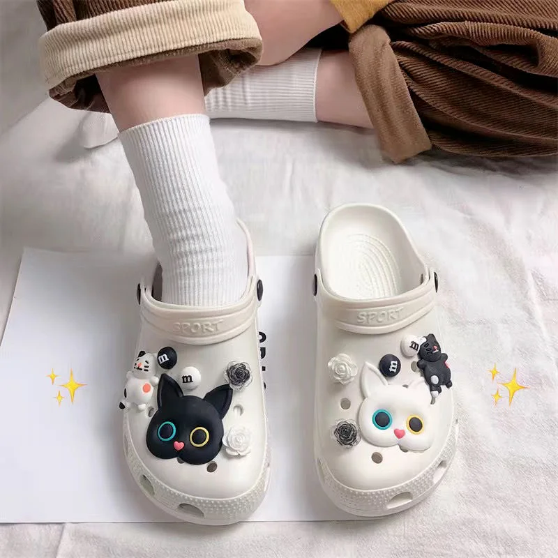 Cute Cartoon Cats Hole Shoes Shoe Charms Accessories Shoe Buckle Lovely Rabbit 3D Shoe Flower DIY Shoes Decorations