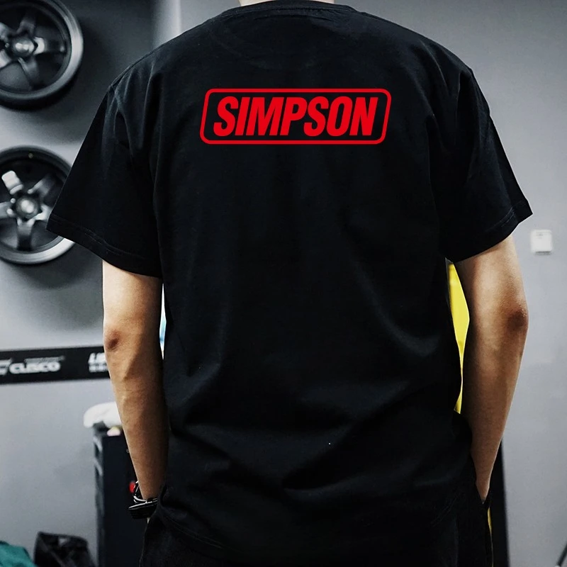 Attrezzatura motociclistica americana Casco SIMPSON T-shirt a maniche corte Camicia culturale Tendenza Harajuku Personalità semplice Y2K