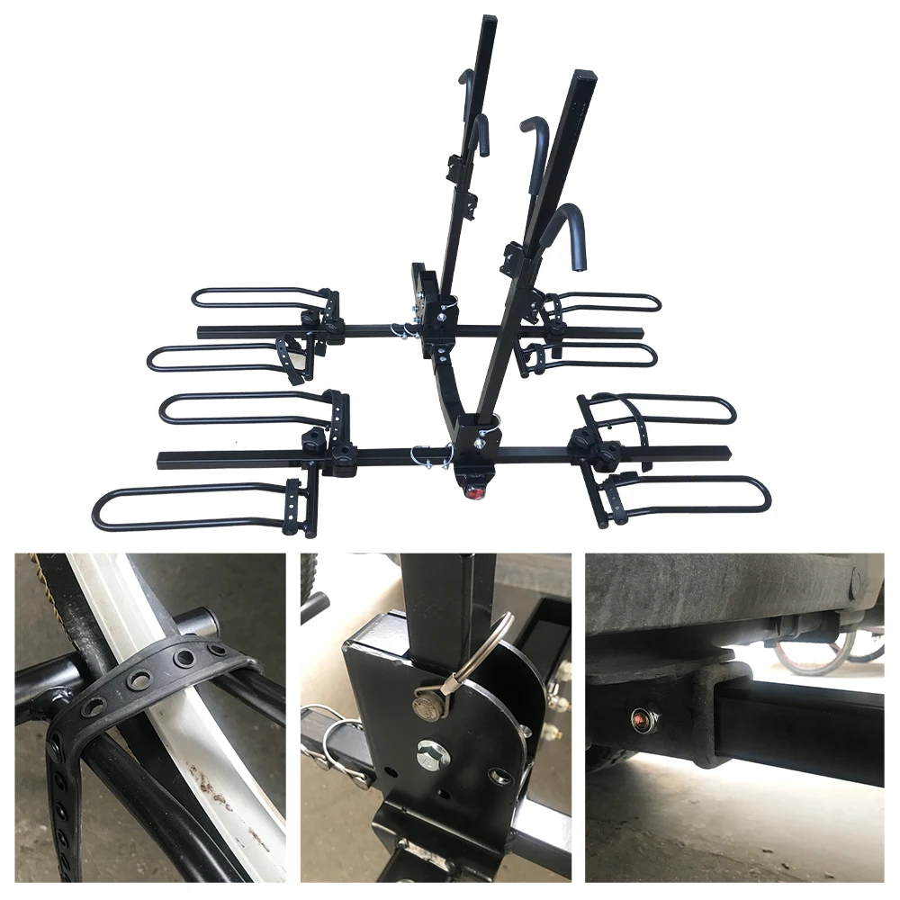 New Design Installed by Hitch bar Carry Four Bikes Carrier Bicycle Bike Rack