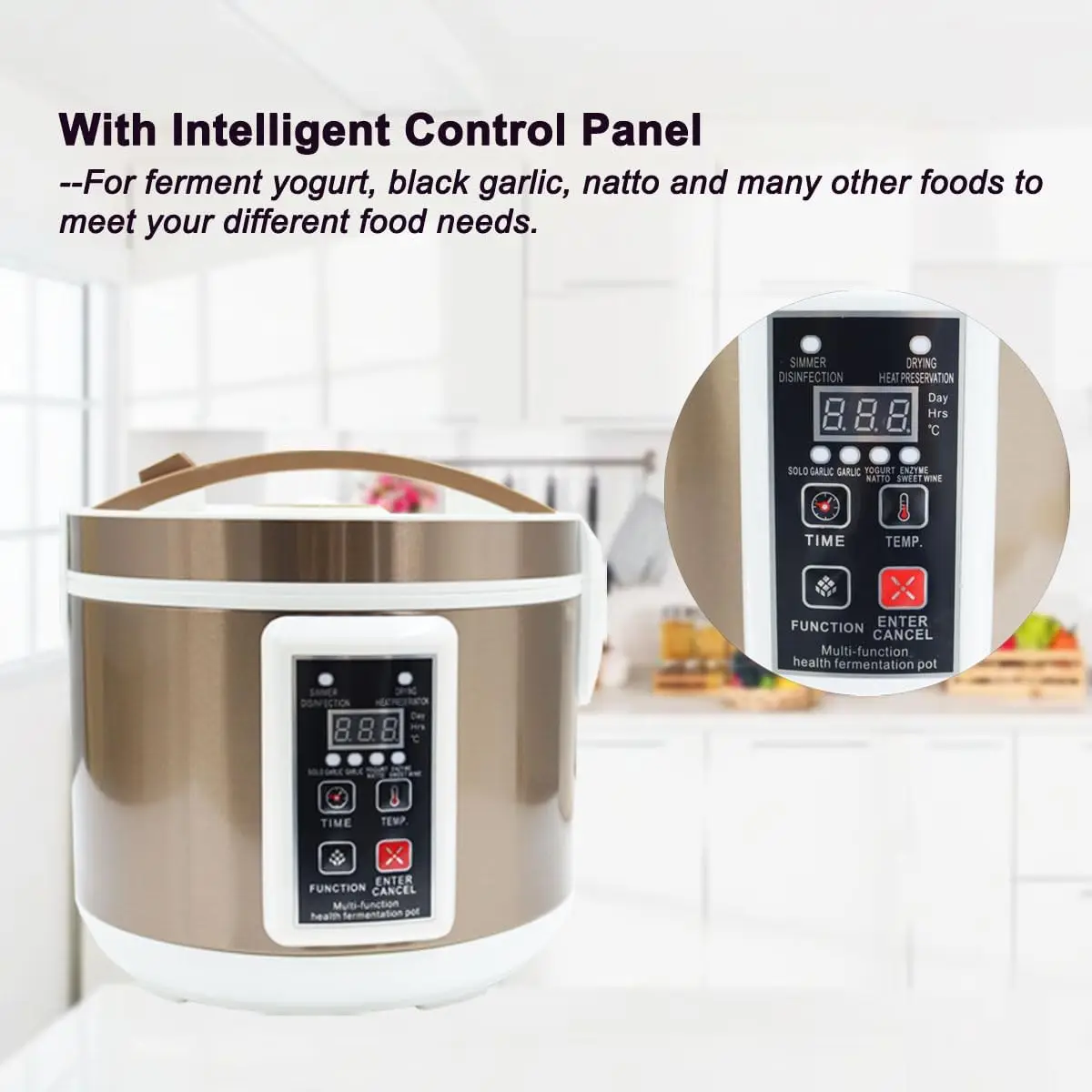 6L Schwarz Knoblauch Fermenter Multifunktionale Gesundheit Ferment Box Topf Vollautomatische Intelligente Steuerung 110V Joghurt Natto Maker