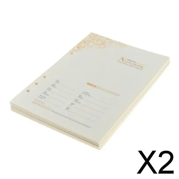 2xA5 6-кольцевая переплетная/Планировщик заправляемая бумага для Filofax, 6 отверстий, Крафтовая бумага