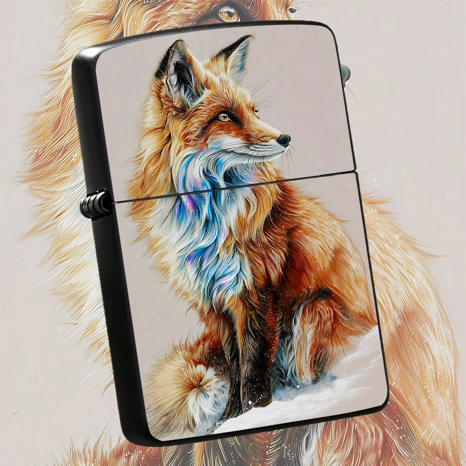 Vibrant Art Fox Themed Portable Igniter, Exquisite Stylish Decor Accessory, Suitable For Daily Outings, Outdoor Camping, Ideal Creative Practical Gift For Friends And Hobbyists, High Versatile Pretty Unique Carry Item F A Humorous And Inter