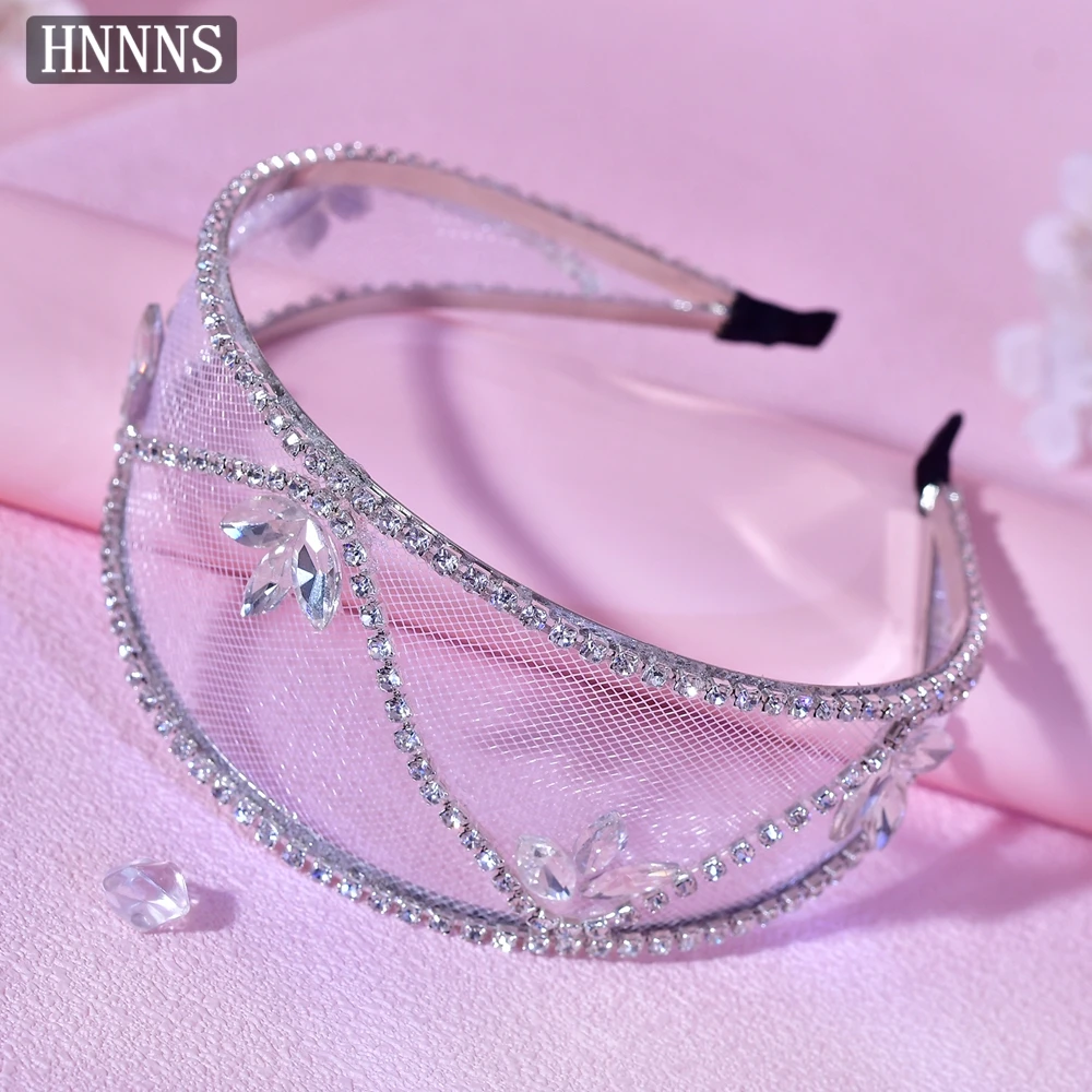 TOPQUEEN اليدوية الدانتيل مخرمة الأبيض حجر الراين غطاء الرأس الزفاف مناسبة لحفل الزفاف اليومي يؤرخ السيدة هيرباند YXA05