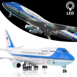 LEDライト付きエアフォース1飛行機,747 cm,b747,747,タッチ,音声起動,スケール1:150