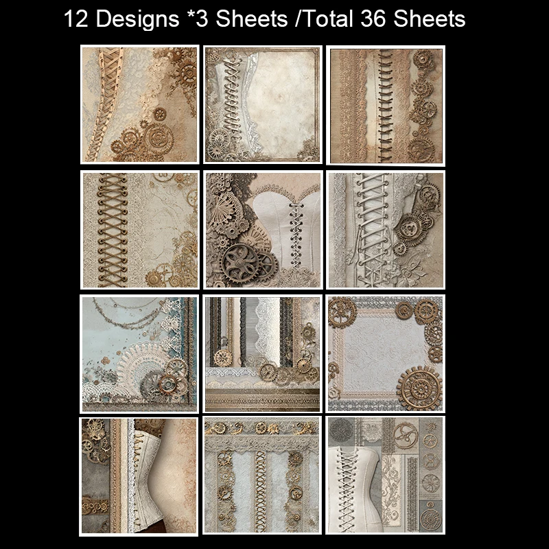 36 Sheets 6"x6" Scrapbook Paper Pack: Starlit Watercolor Splashes for Scrapbooking, Origami & Cosmic Craft Projects.