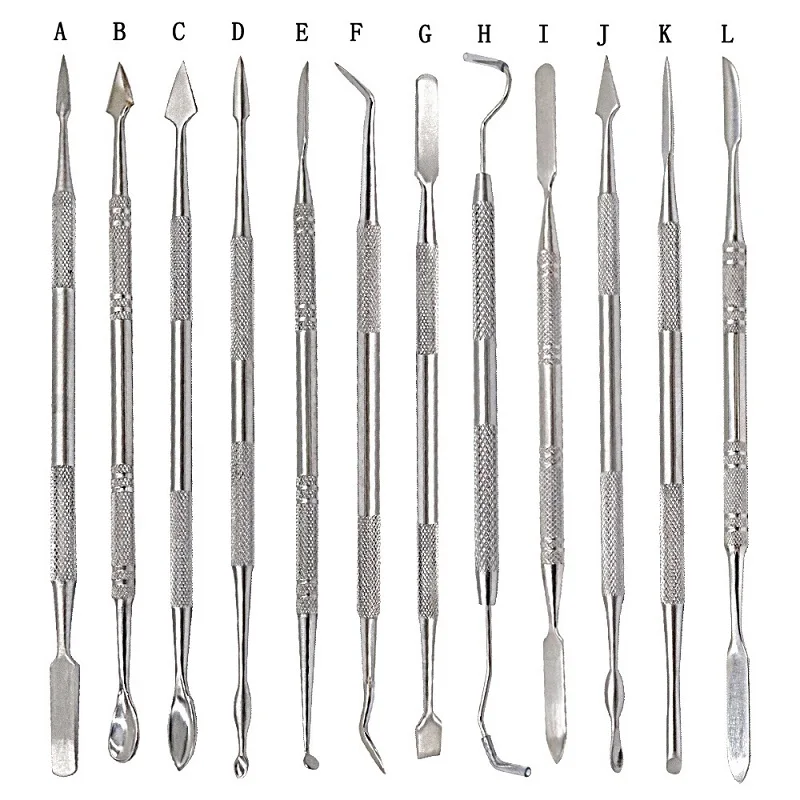 Espátula de Metal para tallar, Kit de cuchillos de cera para equipo de joyería, herramientas de escultura, cuchilla, cuchillo Dental, tallado, cerámica, modelado de arcilla, 12 piezas