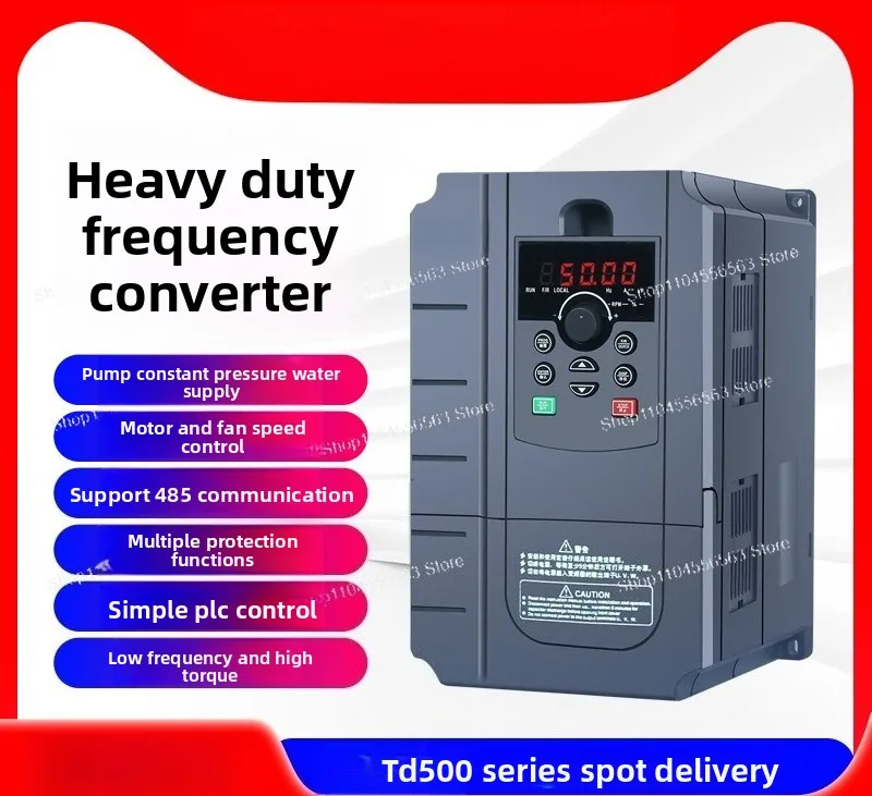 Heavy Duty Three-Phase 380V Inverter, 2.2-132KW Variable Speed Drive for Industrial Motors