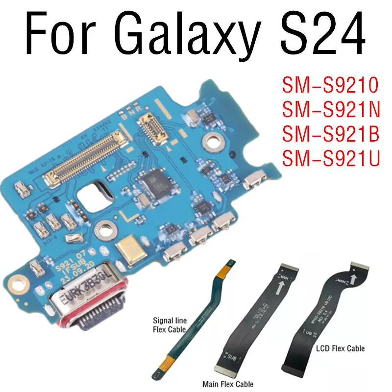 USB Charger Board Connector Charging Dock Port Flex Cable For Samsung Galaxy S24 S921U S921N S921U S24 Signal/main Flex Cable