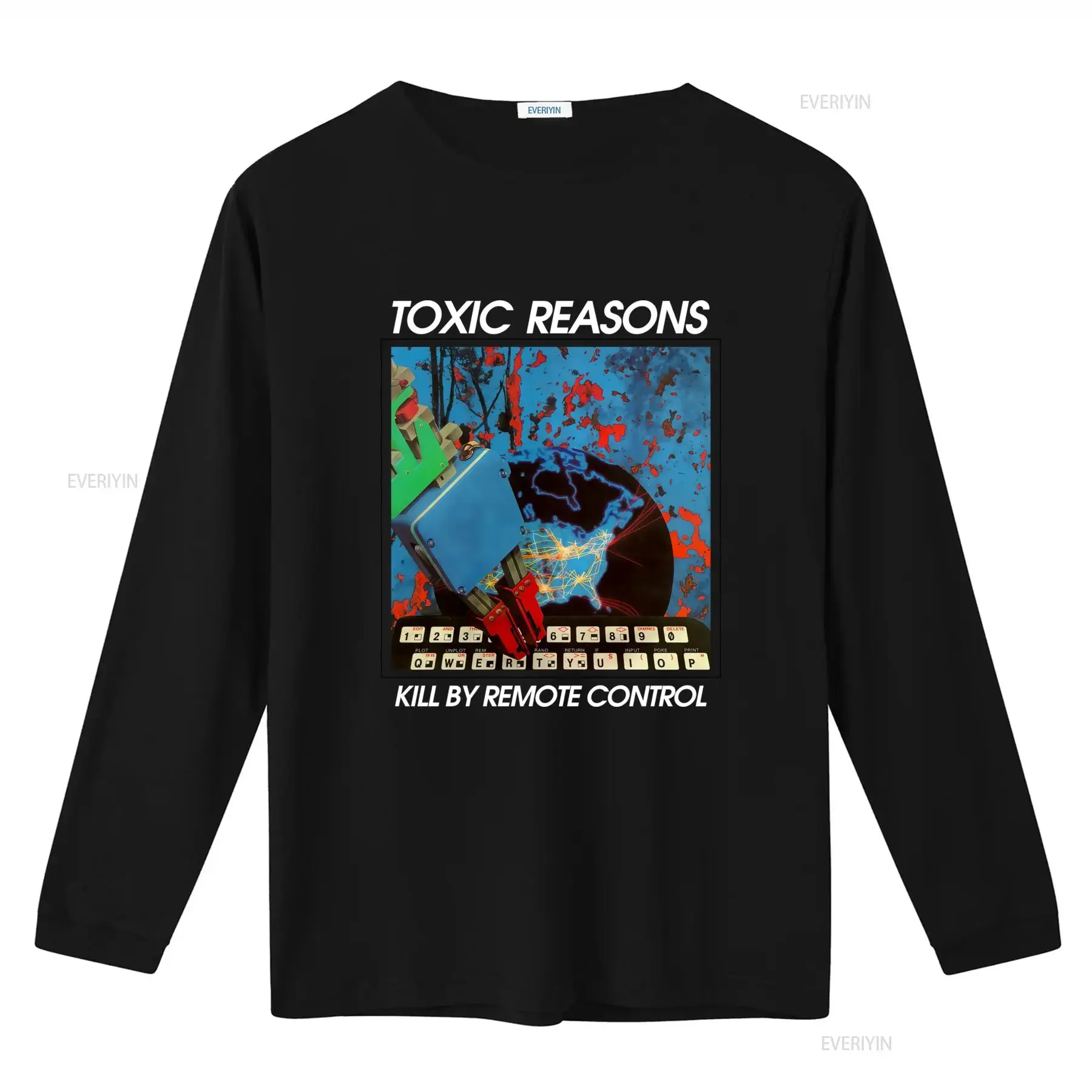 Toxic Reasons Kill By Remote Control Print Mens T Shirt Unique Design for Trendy Fashion vintage Washed homme graphic Stylish