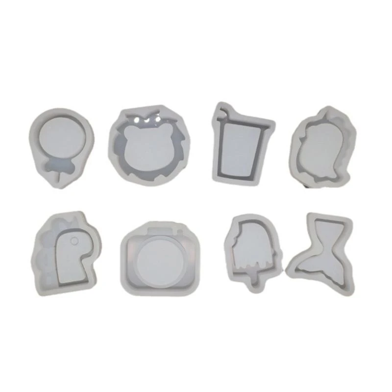 X6HE Bear Epoxy Resin Molds Shaker Dinosaur Photo Frame Keychain Pendant Silicone Jewelry Making Decorations DIY view 2