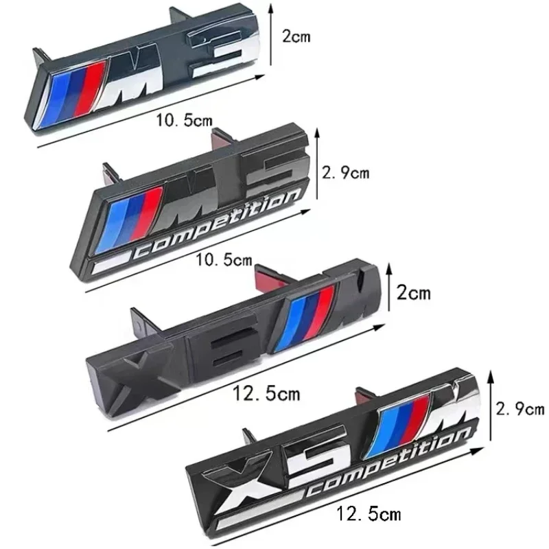

3D Car Front Grille Emblem M1 M2 M3 M4 M5 M6 M7 X1 X2 X3 X4 X5 X6 X7 M competition LOGO Decor Accessories For BMW car styling