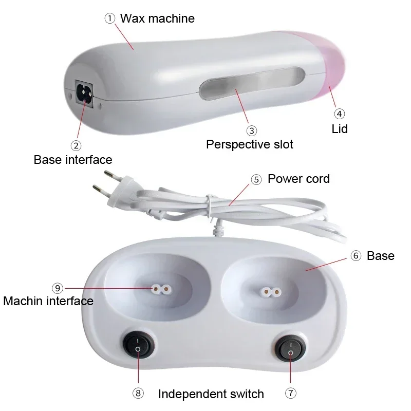 2 في 1 مزيل الشعر الشمع سخان لنزع الشعر خرطوشة الشمع الأسطوانة قاعدة لفة على إمدادات الصبح إعادة الملء إزالة الشعر آلة تذوب الشمع