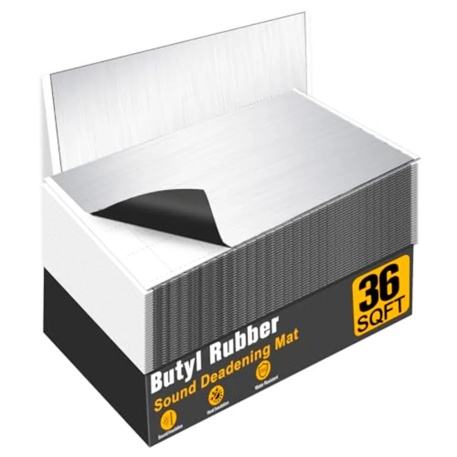 

Автомобильный шумопоглощающий материал-мат для звукоизоляции, 80 мил (2 мм), бутиловый, самоклеящийся, для снижения шума в автомобиле