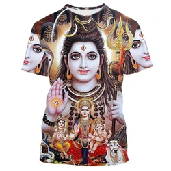 Fashion Hindu God Shiva T Shirts Ganesha Graphic 3D Print Men Woman Streetwear T-Shirt Oversized Harajuku Kid Tops Tees Clothing