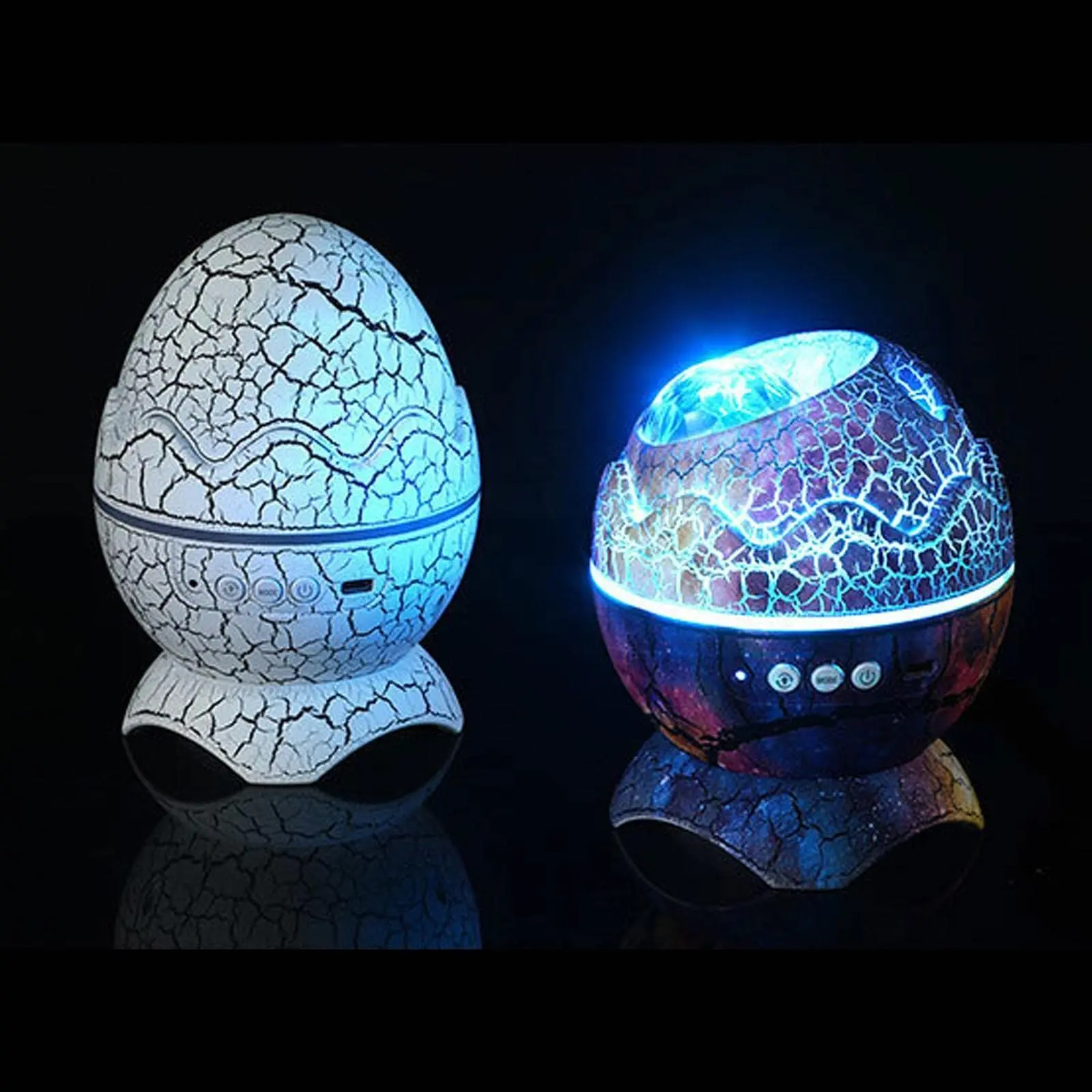 3D Crack Dinosaur Egg Star Projection Lamp Atmosphere Speaker LED Night Light