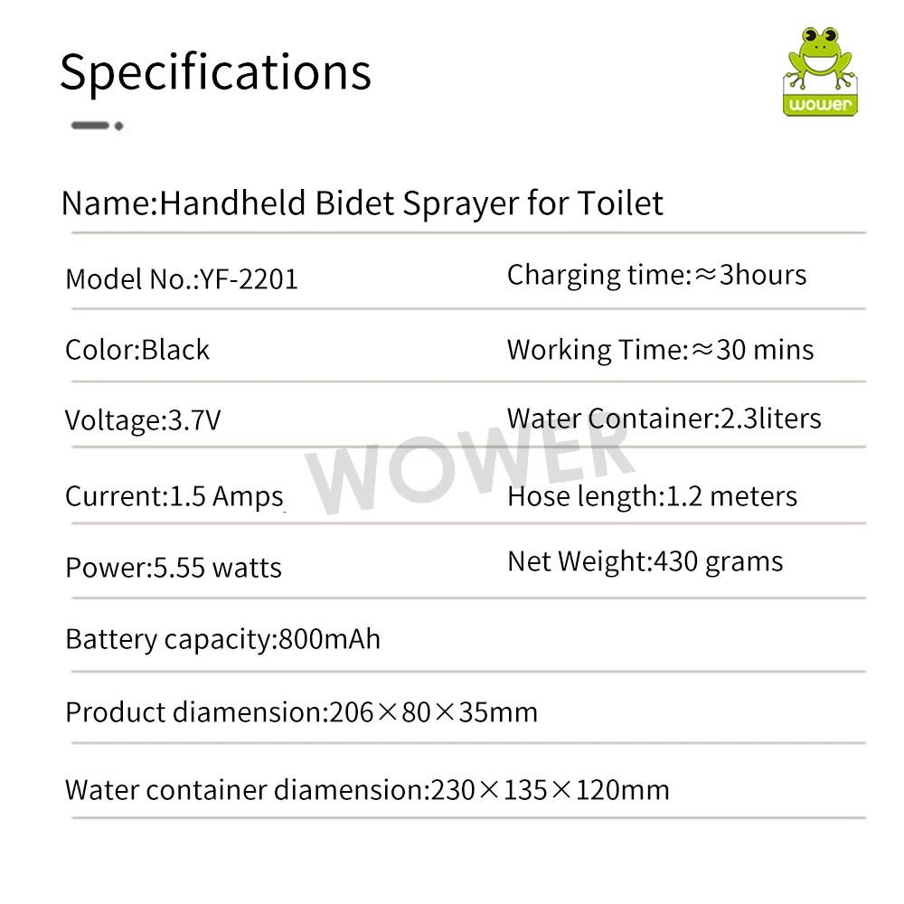 Wower Portable Electric Bidet Image 14
