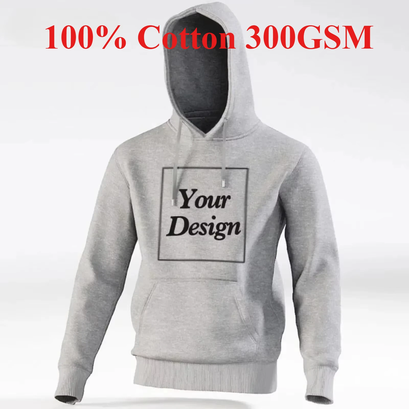 

100%Cotton High Quality DIY Custom Unisex Oversize Hoodies Logo Print Brand Design Pullover Sweatshirt Harajuku Men Clothing