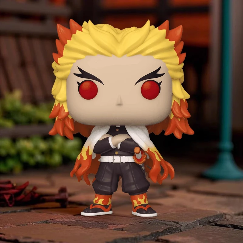 ของแท้ Edition FUNKO POP Demon Slayer: Kyojuro Rengoku อะนิเมะอะนิเมะเดสก์ท็อปตกแต่งเครื่องประดับของเล่นสะสม