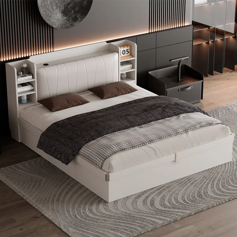 Storage Bed,Wooden Modern Sets,Hydraulic Lift Up Bedroom Furniture, Queen King Size Frame Bed ,With Drawers Storage