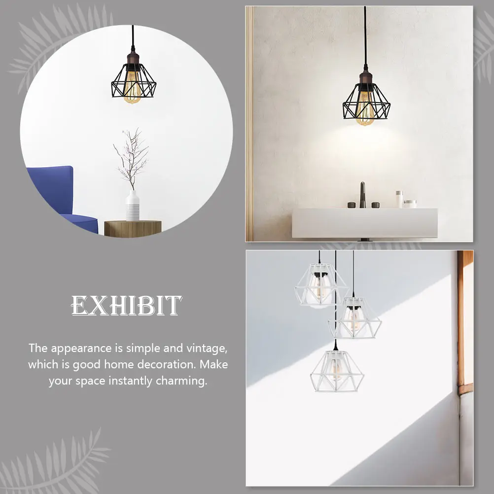 

2Pcs Iron Art Lampshade Vintage Wall Light Shade for Home Hotel Bar Loft Bedroom Study Library Wrought Iron Pendant Lamp Cover