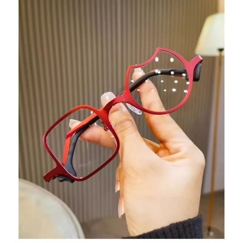 Irregular Minority Side A Round Frame Special-shaped Ultra-light Pure Titanium Men and Women with Myopia Degree Anti-blue Light