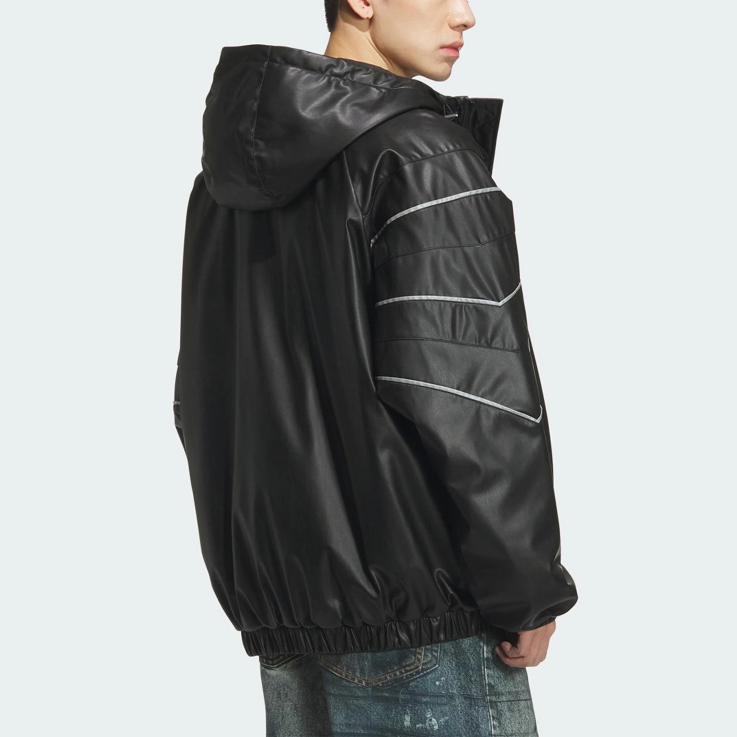 Adidas genuine clover men's and women's sports loose fitting hooded warm cotton jacket KC2653